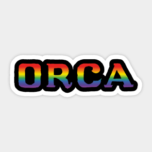 Jaws — Orca signage (rainbow effect) Sticker